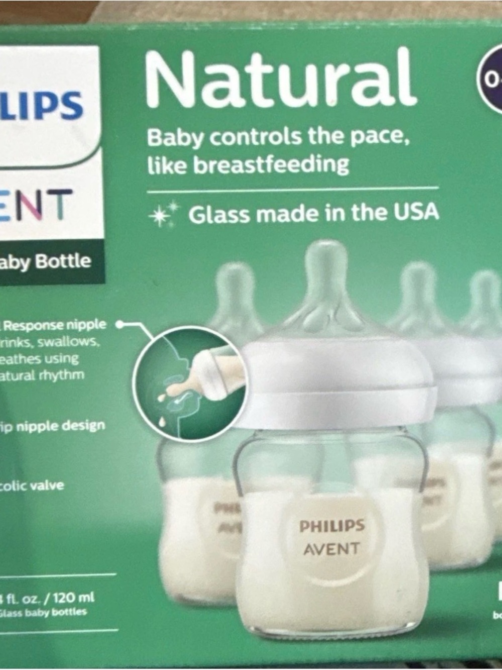 NIB Philips Avent Glass baby bottles (4 pack- 4oz) Brand New